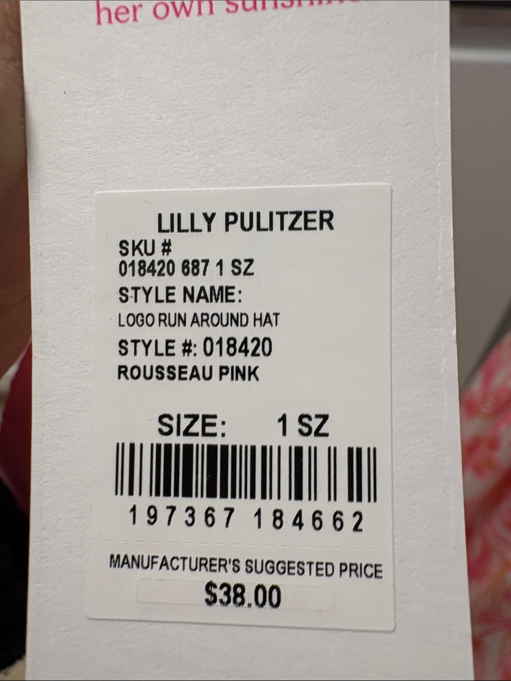 Lilly Pulitzer Pink Logo Baseball Cap - Picture 6 of 6